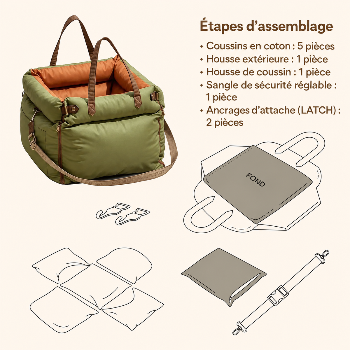 Siège Auto ISOFIX Pour Chien
