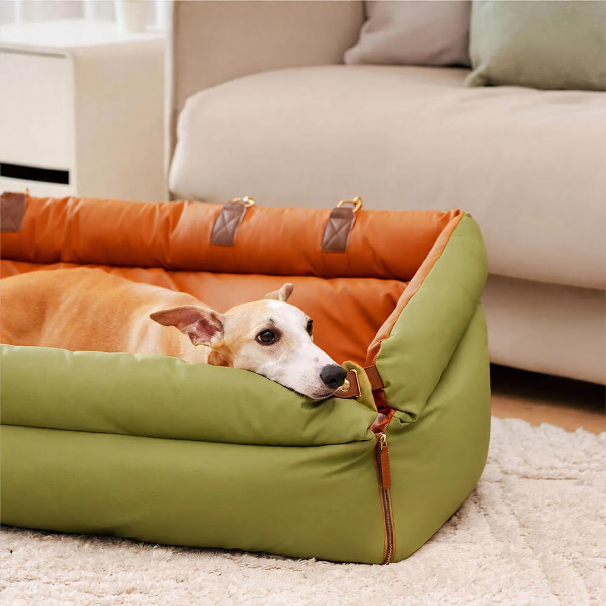 Siège Auto Surélevé pour Chien en Cuir Synthétique